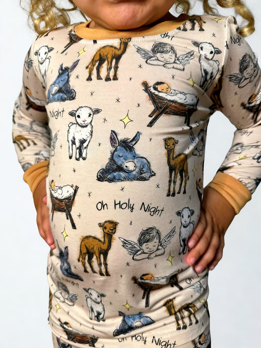 Oh Holy Night Two Piece Bamboo Pajama Set