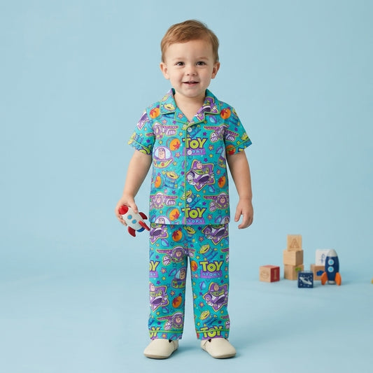 Too Infinity & Beyond Toddler Bamboo Two Piece Button Up Top and Bottoms Pajama Set (Pre Order with expected arrival mid September)