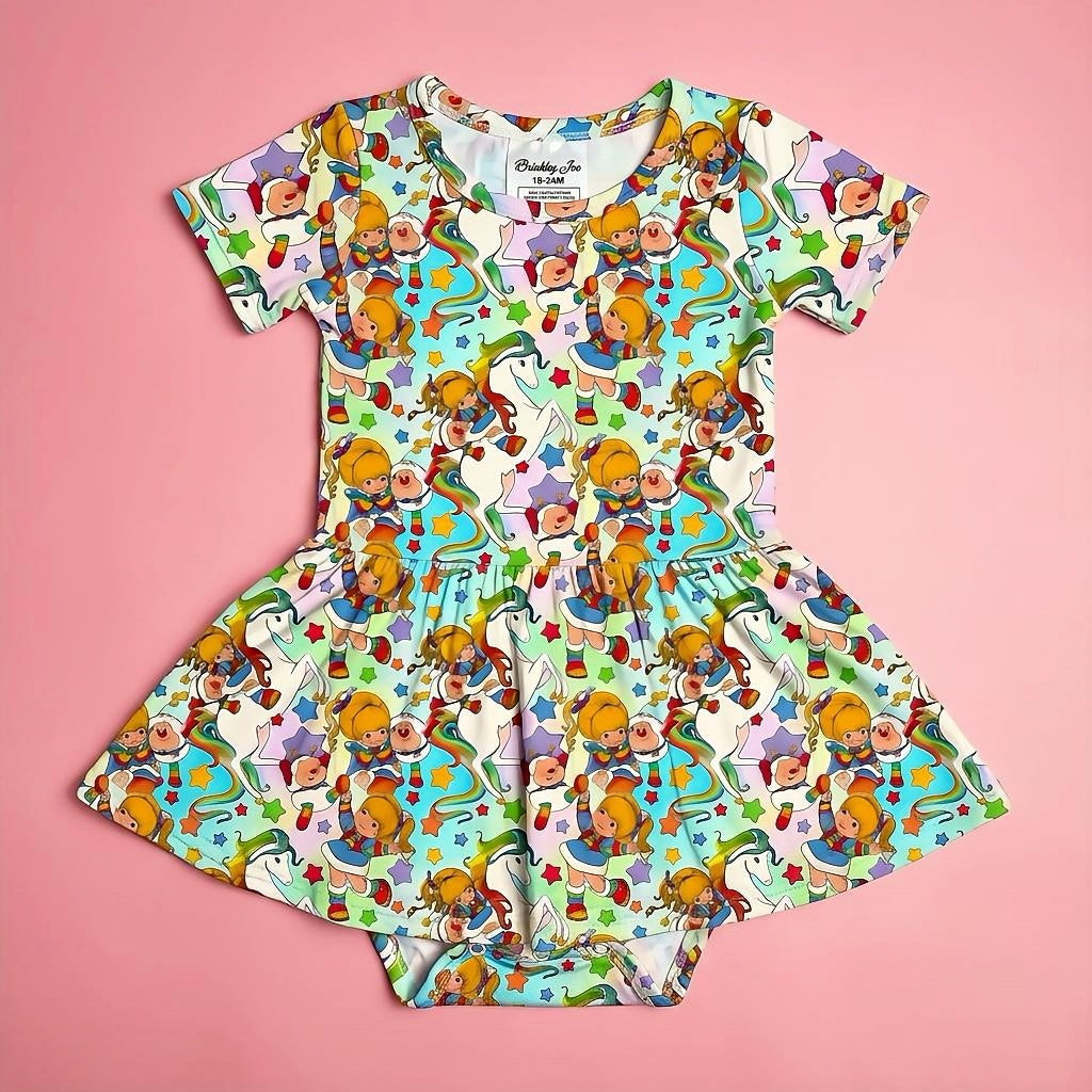 Rainbow Riders Bamboo Twirl Dress with snaps
