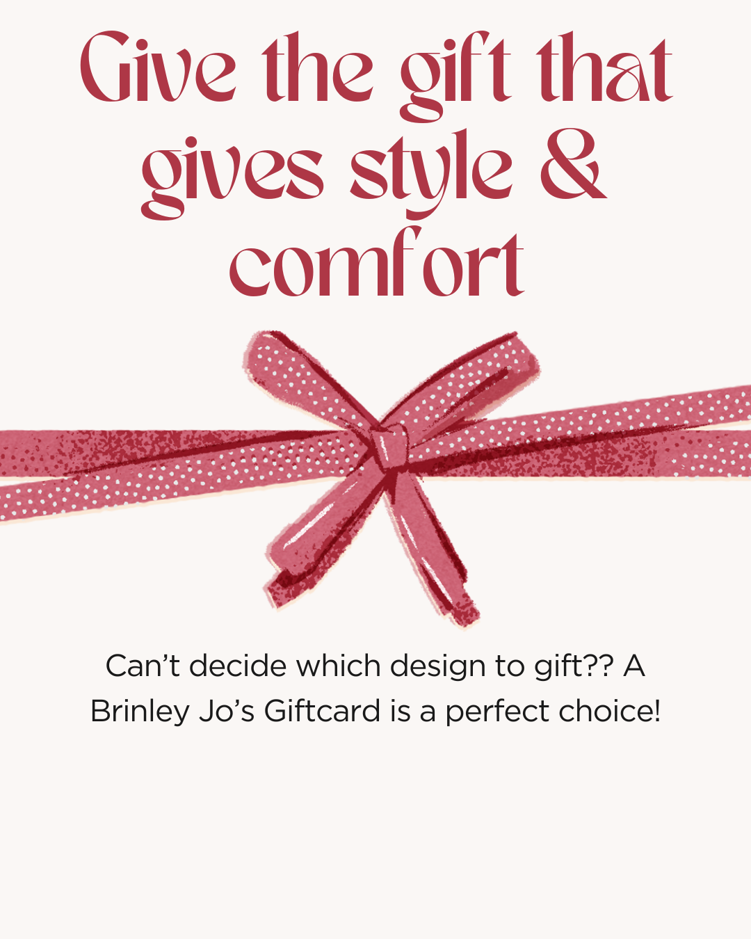 Brinley Jo's Bamboo Gift Card with red ribbon design, ideal gift choice.