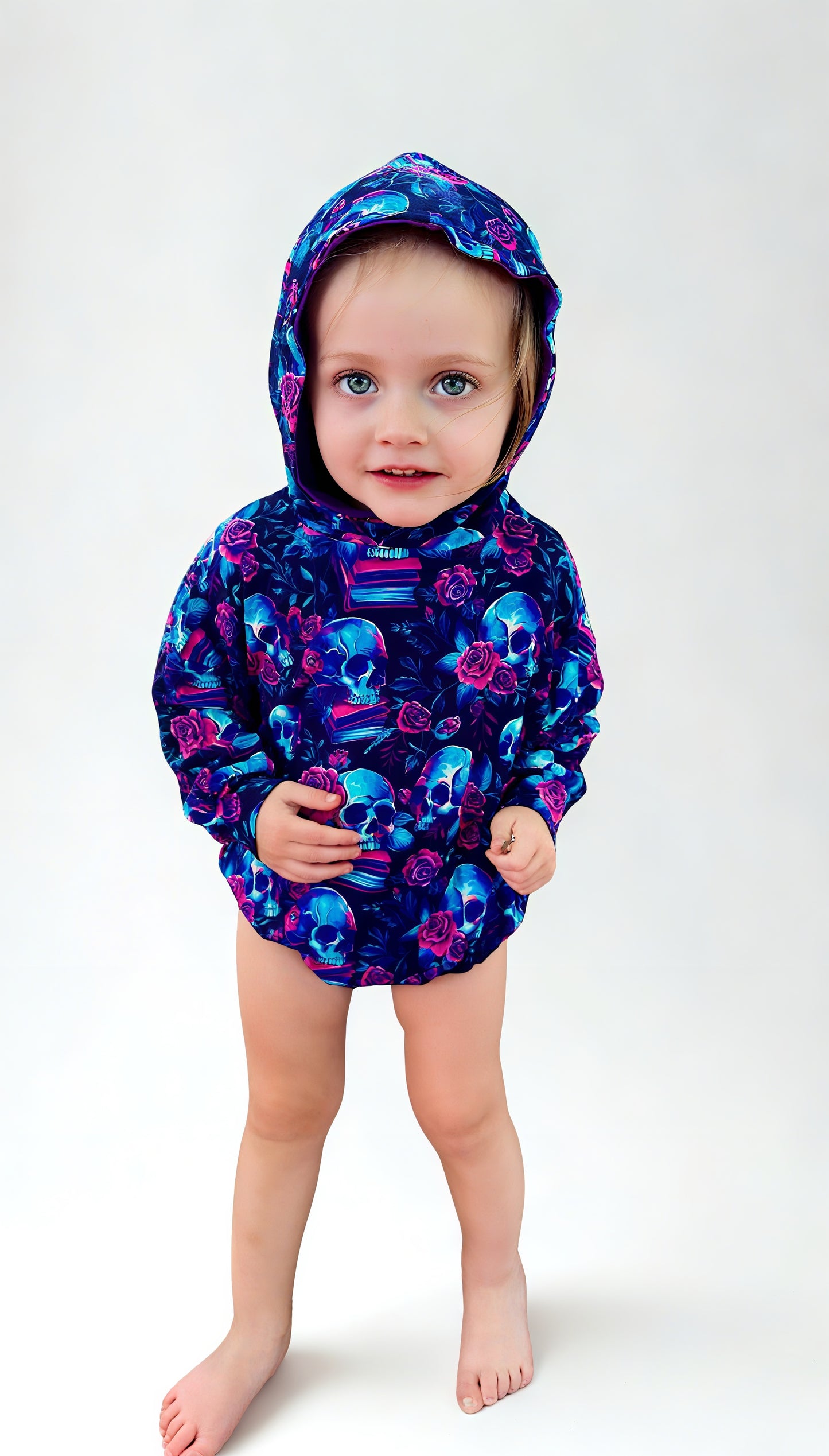 Poison Petals Bamboo Bubble Hoodie with Snaps