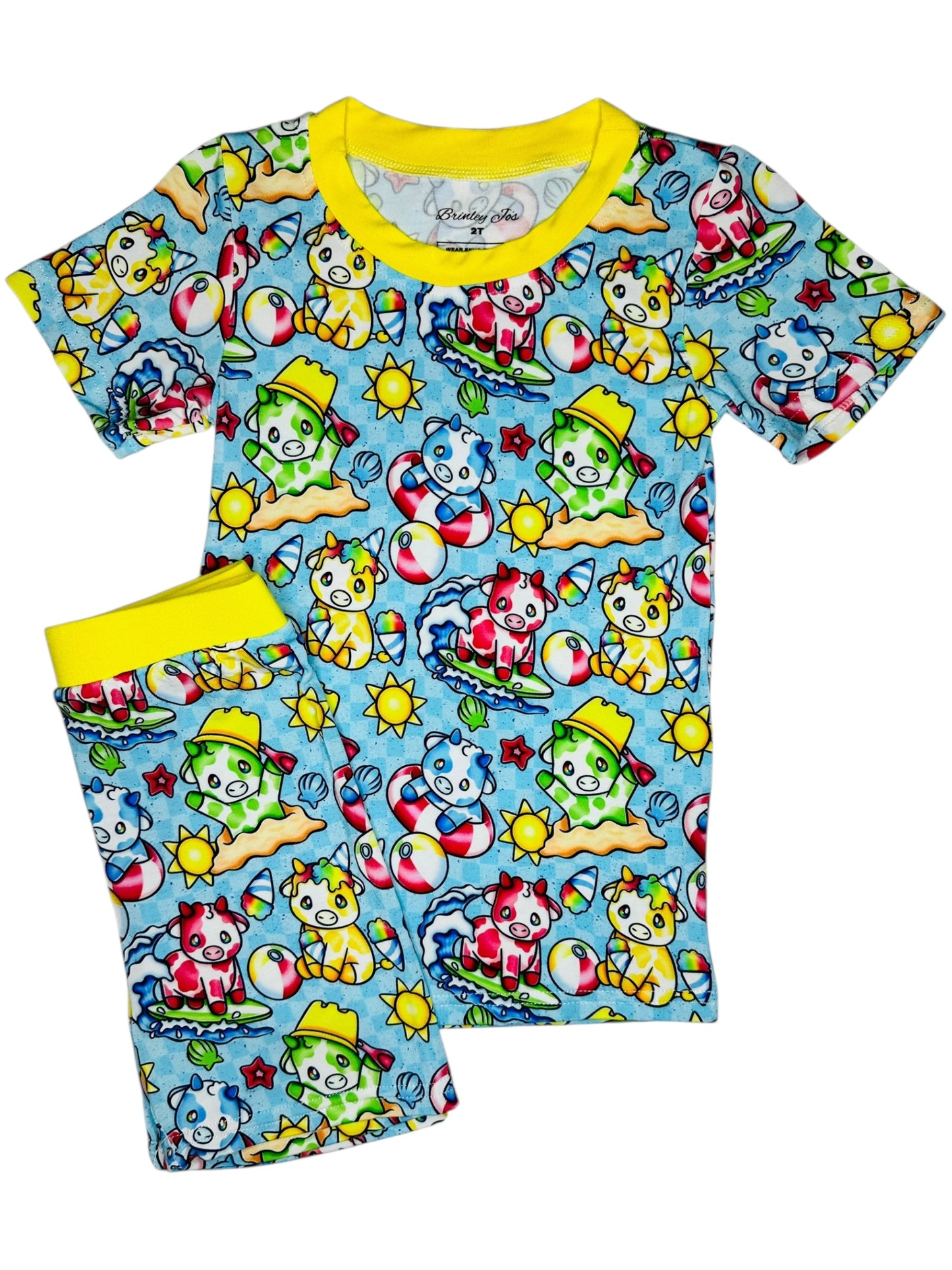 Moowaves Bamboo Short Sleeve & Shorts Two Piece Set