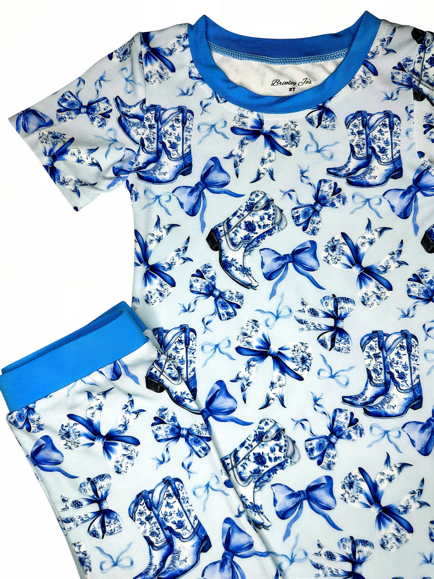 Boots & Bows Short Sleeve & Shorts Bamboo Two Piece Set