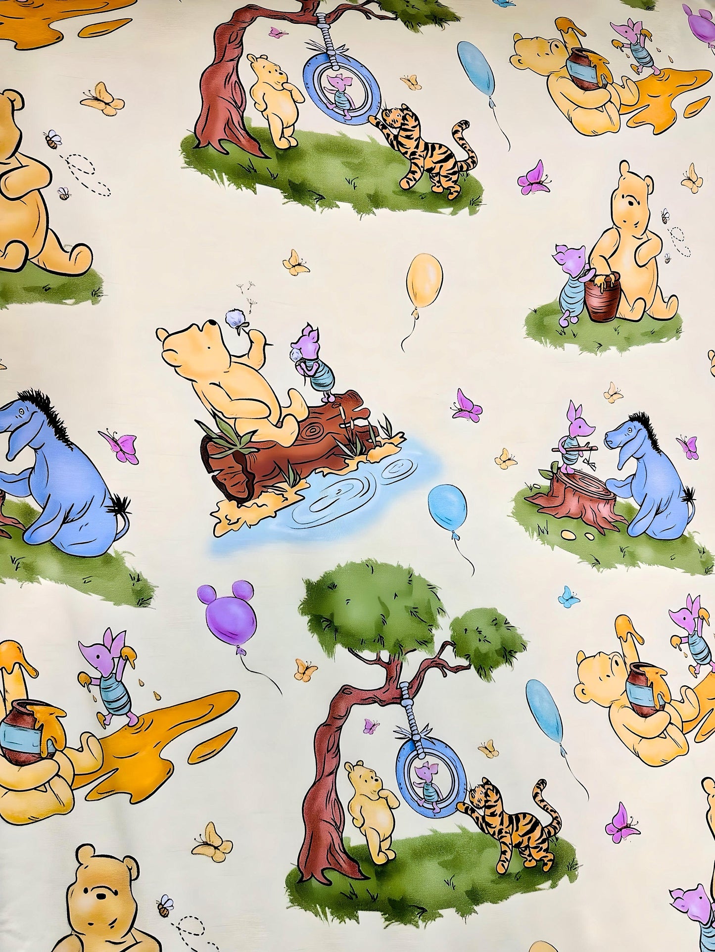 Woodland Friends Bamboo Blanket with colorful cartoon forest animals and nature design.