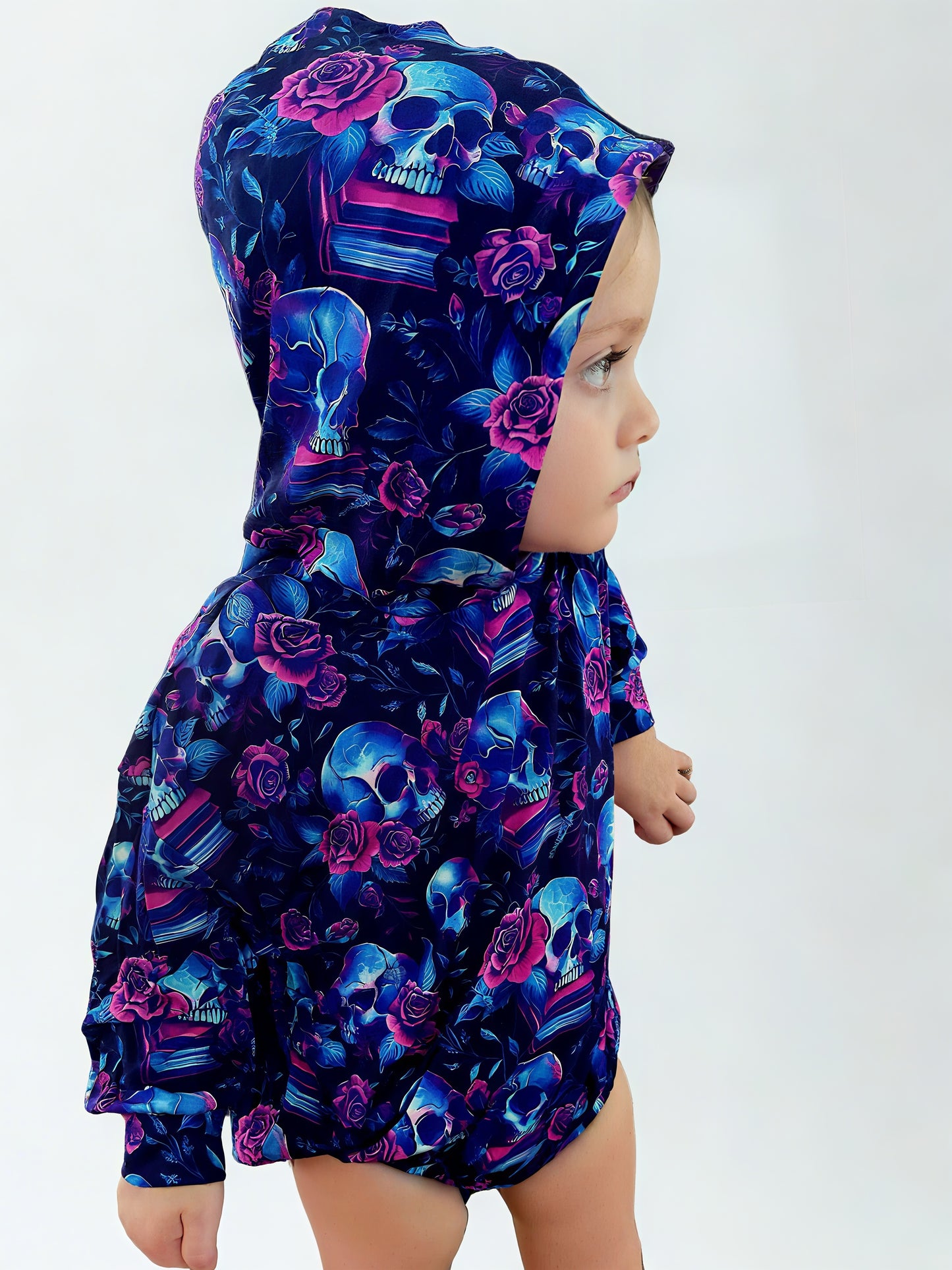 Poison Petals Bamboo Bubble Hoodie with Snaps