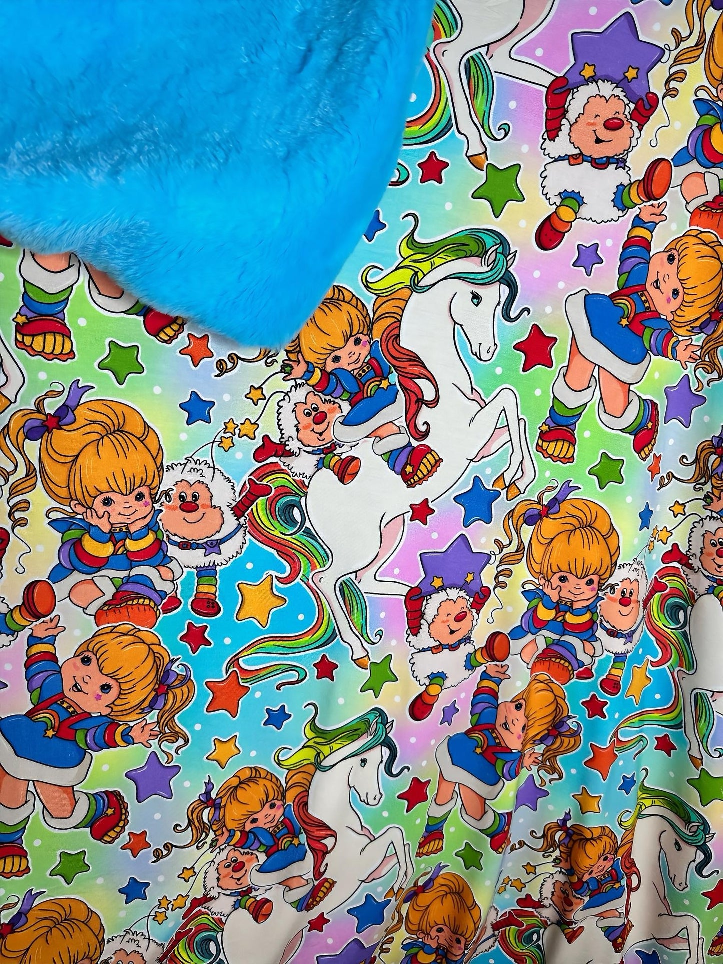 Rainbow Riders Plush Bamboo Blanket
