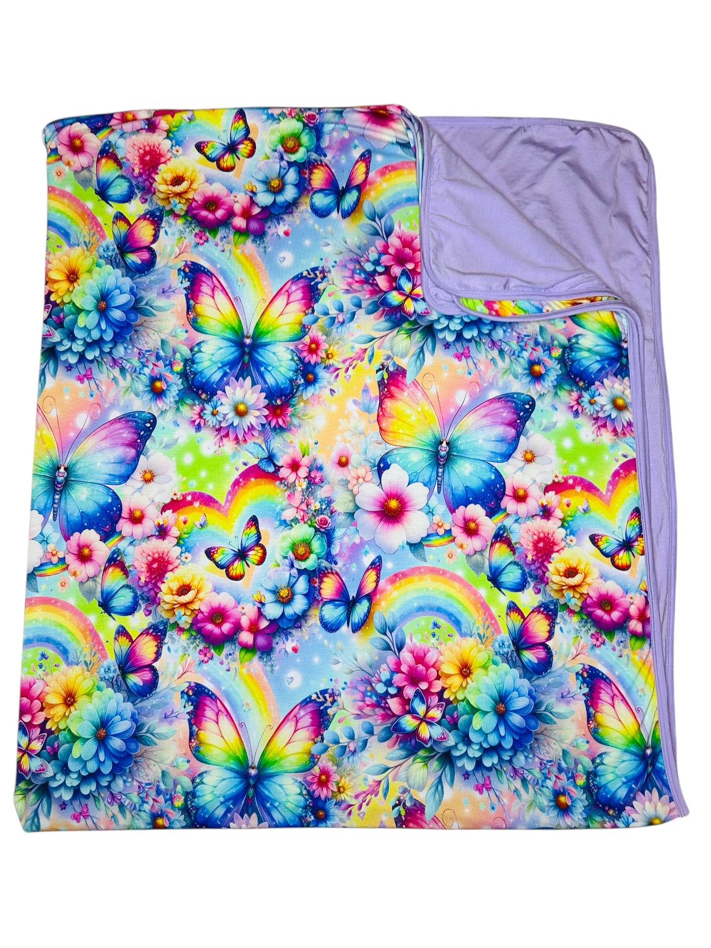 Rainbow Flutters Bamboo Blanket