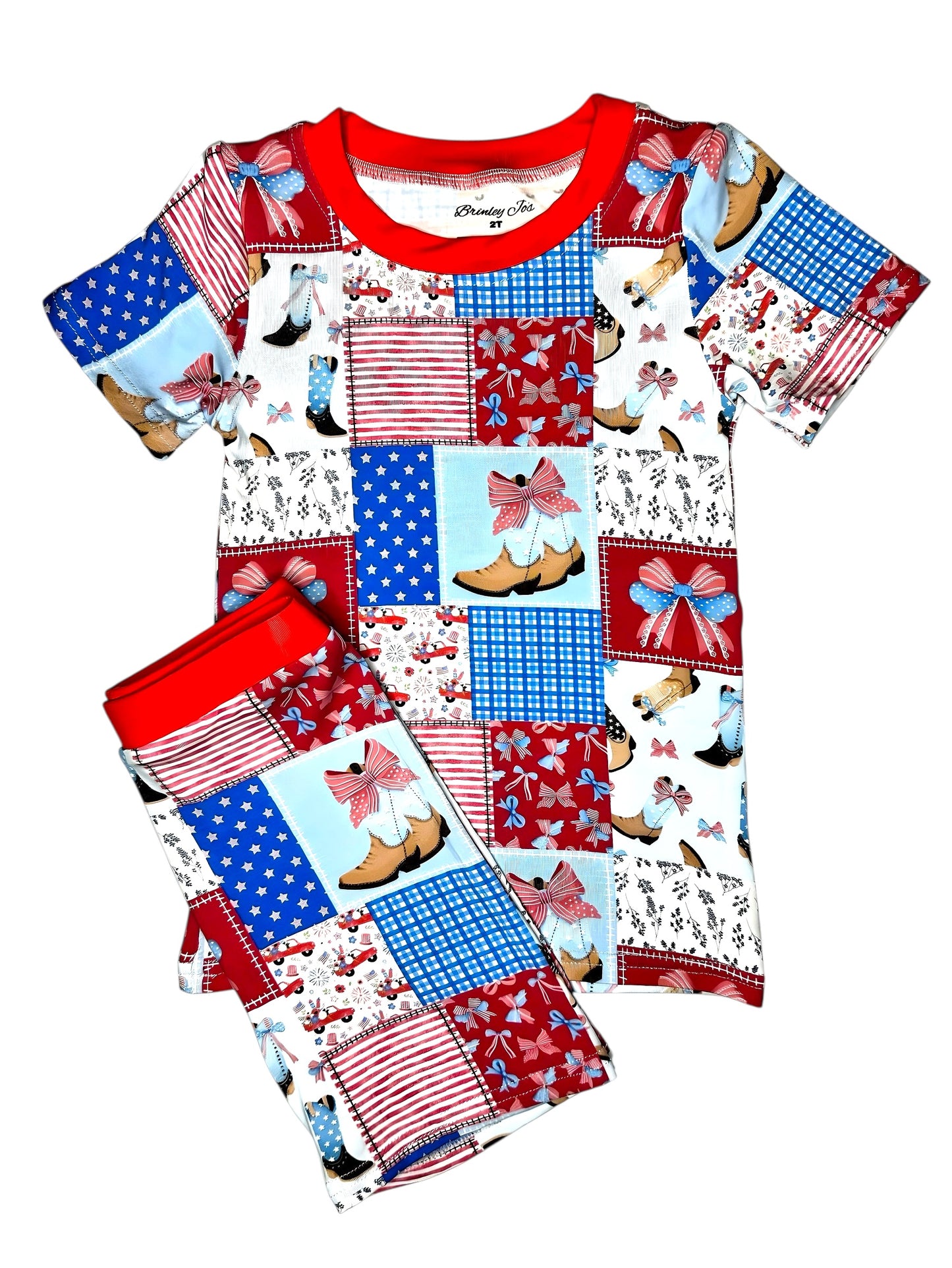 Star-Spangled Sweetheart Bamboo Two Piece Short Set