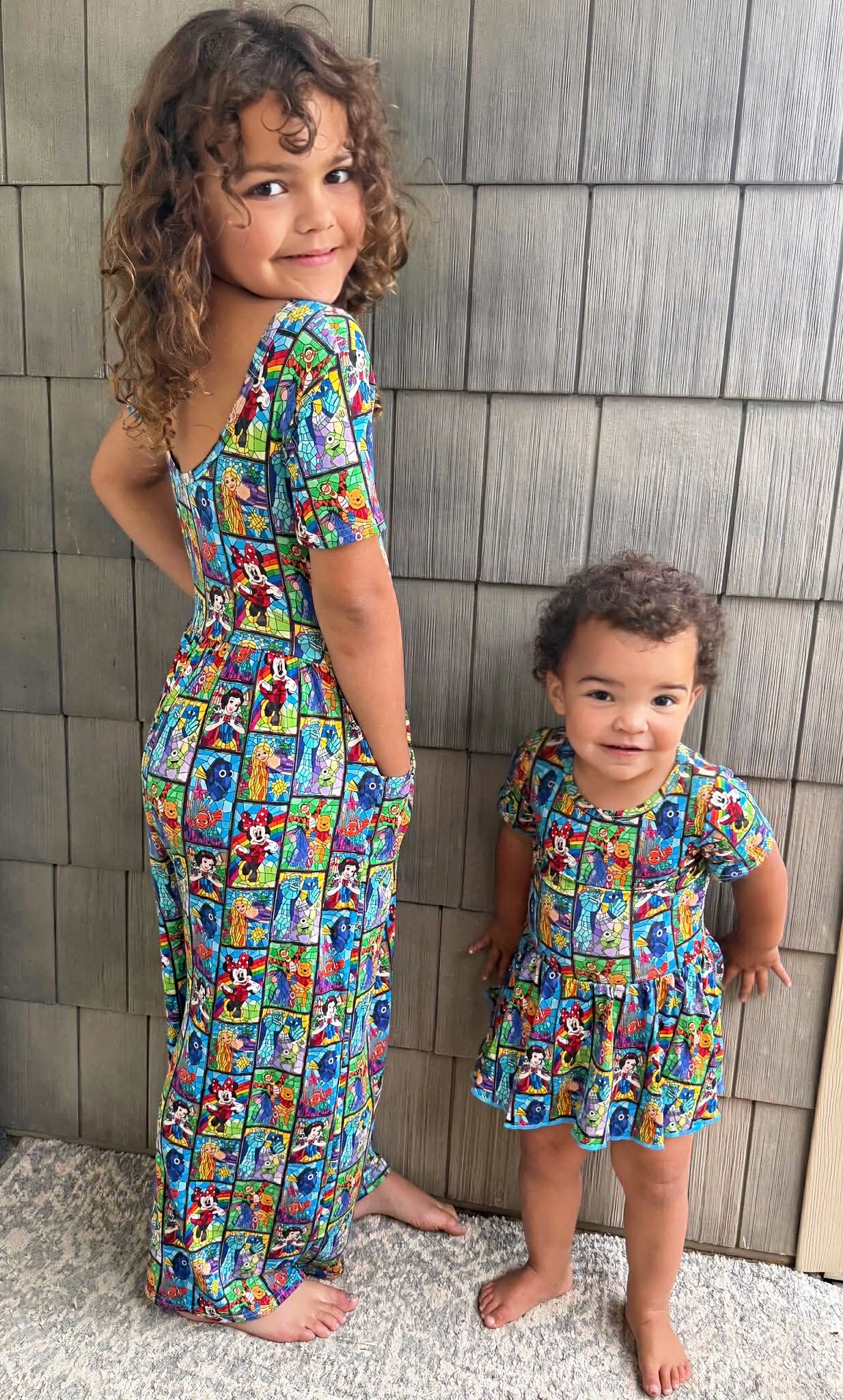 Stained Glass Bamboo Twirl Dress with snaps