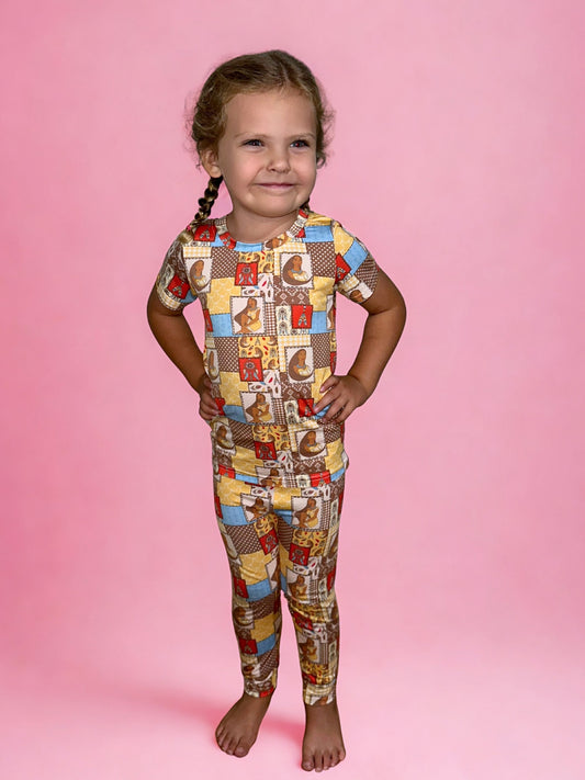 Woodland Warrior Bamboo Short Sleeve and Pants Two Piece Pajama Set