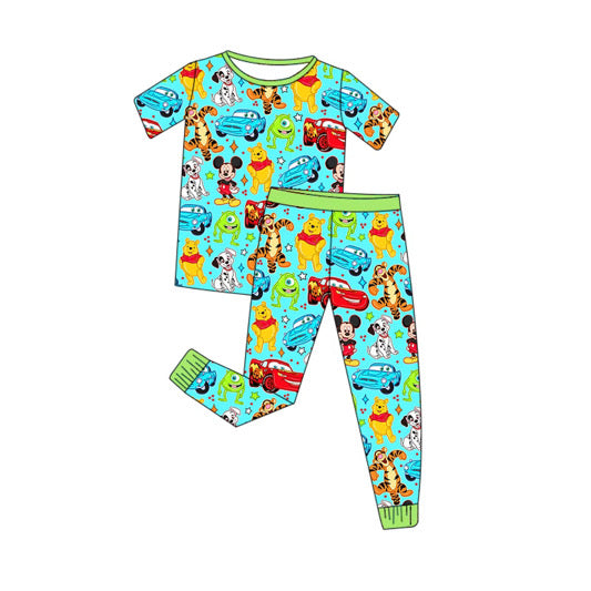 Playful Pals Bamboo Short Sleeve Two Piece Pajama Set