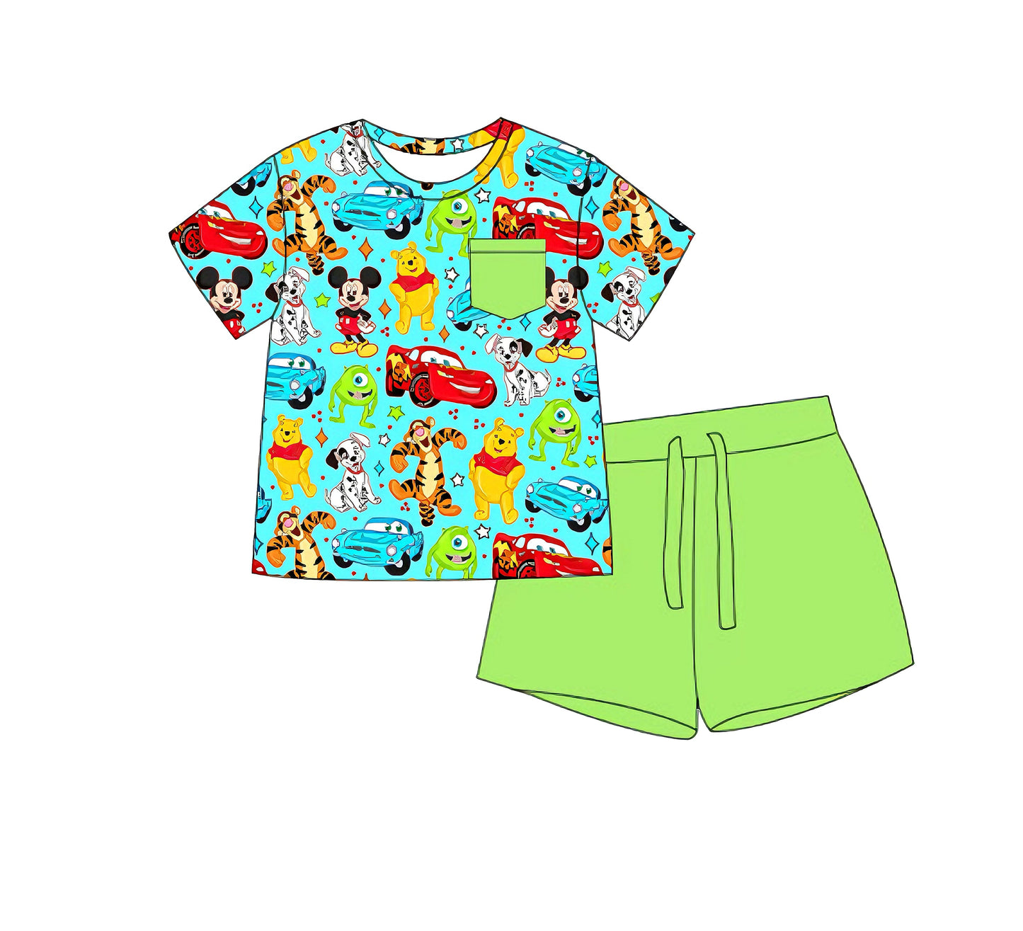 Forever Friends Bamboo Pocket Tee & Short Set (pre order)