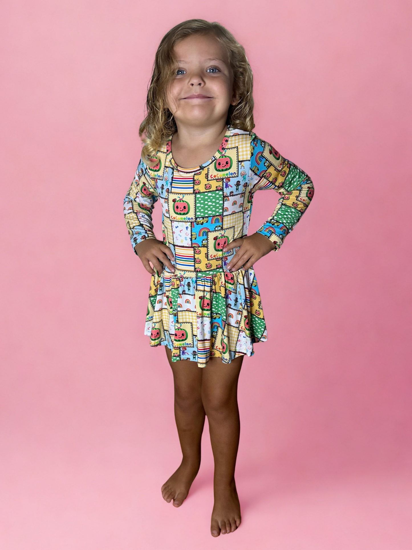 Patterned Pals Bamboo Twirl Dress with snaps