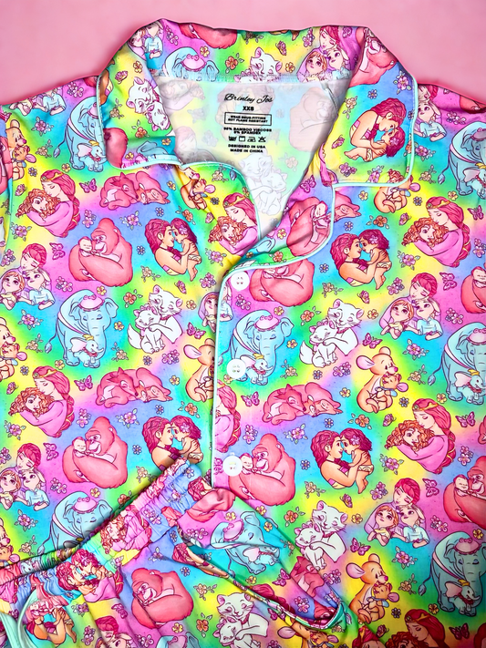 A Mother's Love Adult Bamboo Button Up Top and Shorts Set