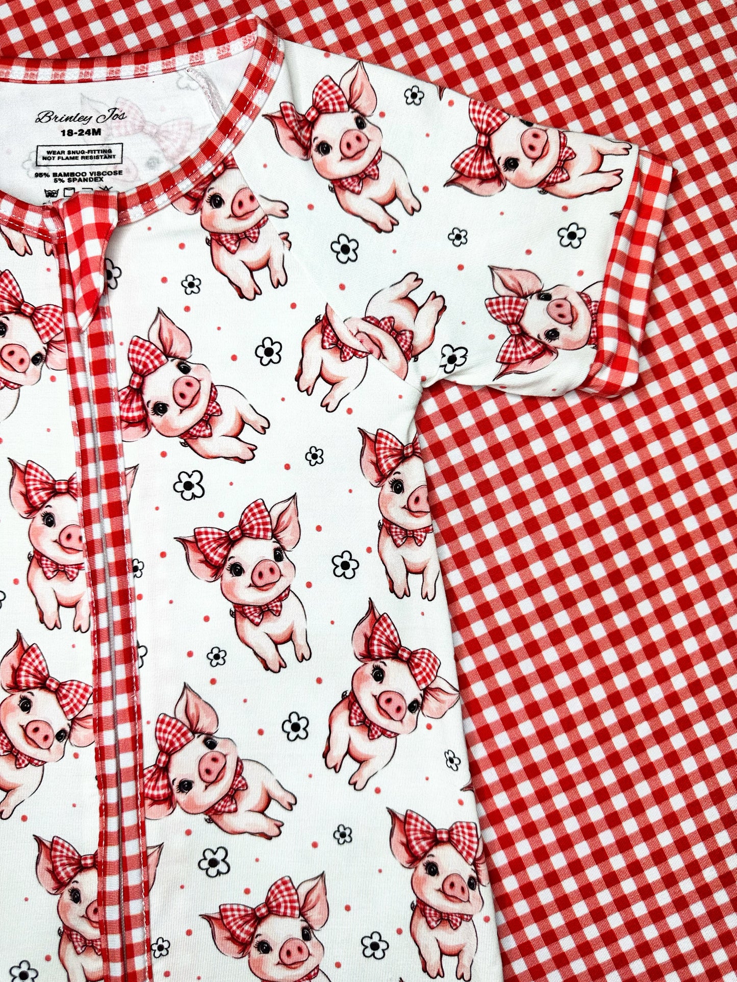 Plaid Pigs Bamboo Shortie