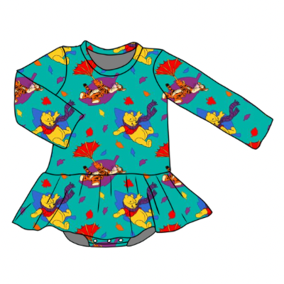 Children's outfit with colorful design on a white background