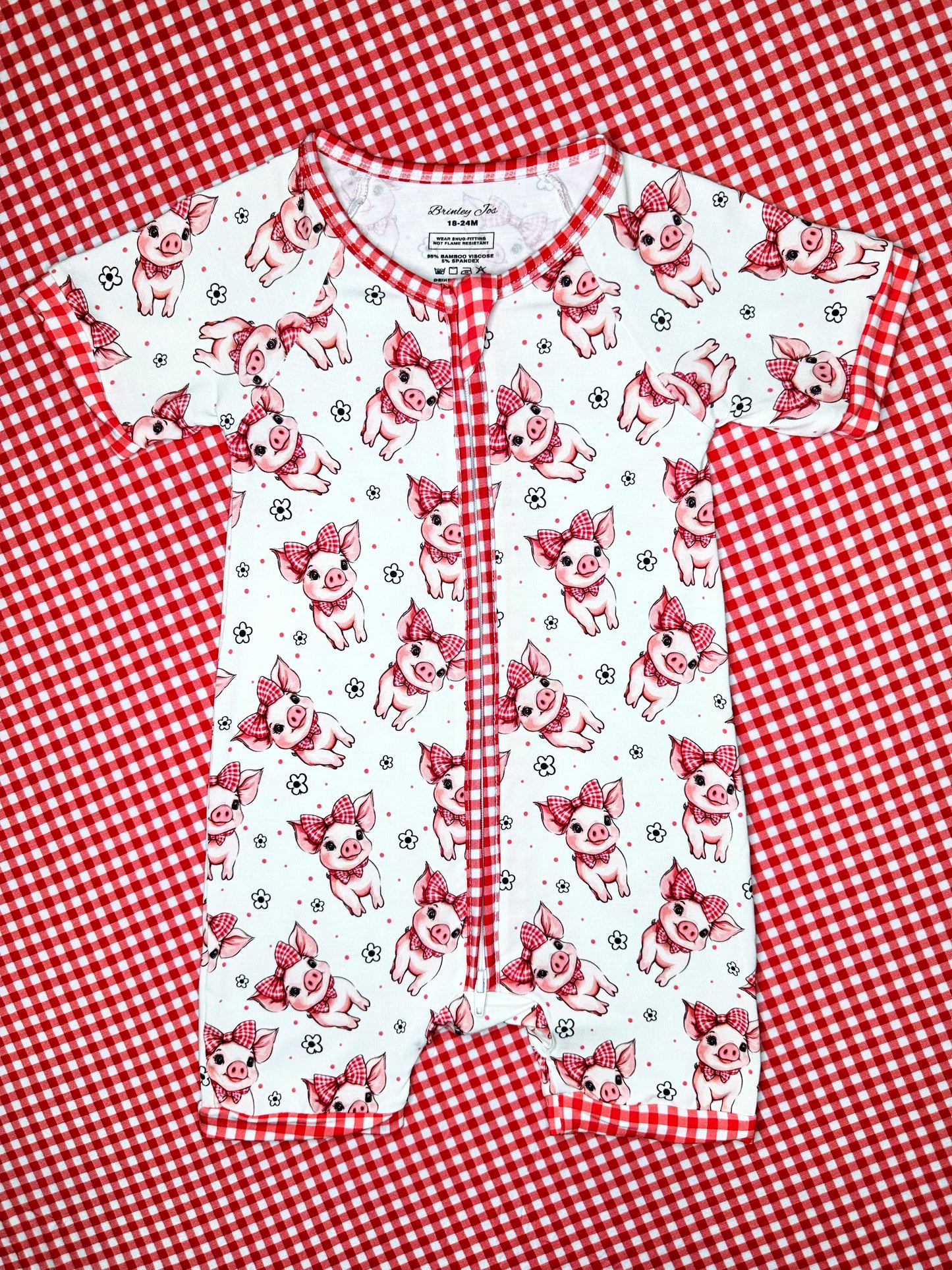 Plaid Pigs Bamboo Shortie