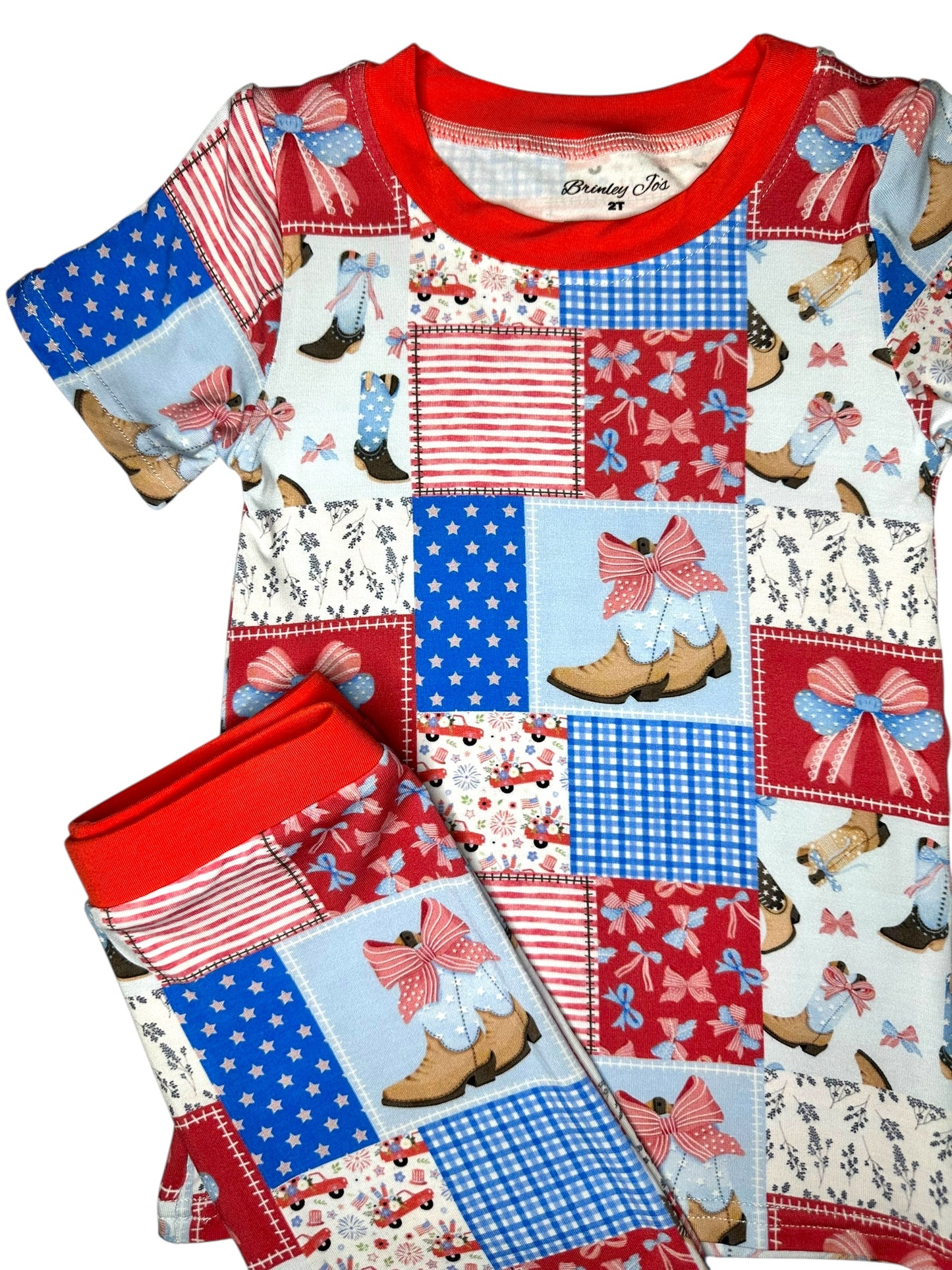 Star-Spangled Sweetheart Bamboo Two Piece Short Set