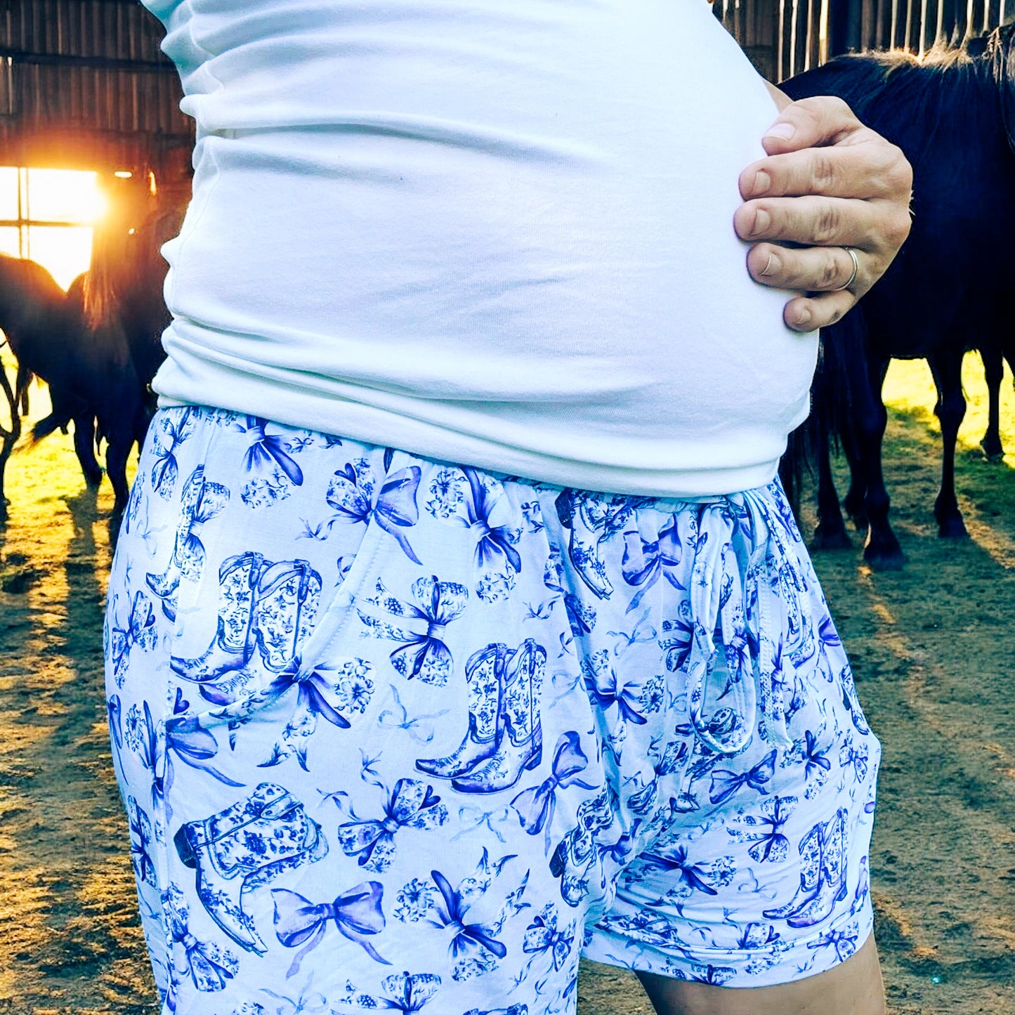 Boots & Bows Adult Bamboo Shorts
