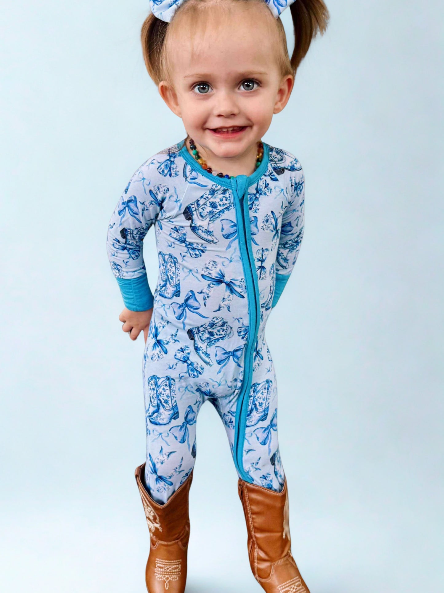 Boots & Bows Bamboo Romper
