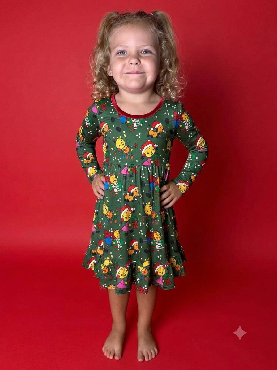 Festive Flippy Bamboo Twirl Dress (Pre order with expected arrival time end of November)