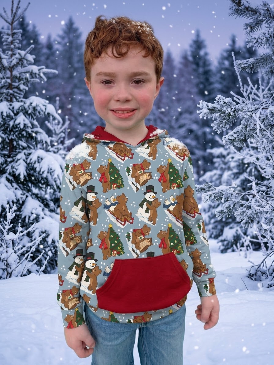 Beary Snow Day Bamboo Toddler Hoodie (Pre Order with expected arrival at the end of November 2026)