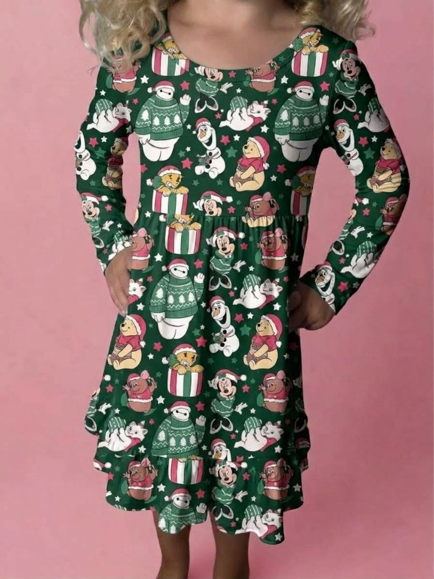 Snow Day Pals Bamboo Twirl Dress (Pre order with expected arrival time end of November)