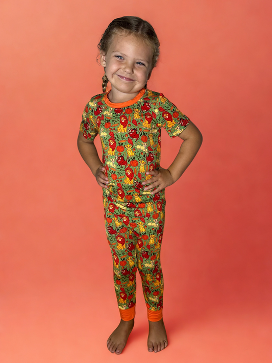 Colors of Courage Bamboo Short Sleeve and Pants Two Piece Pajama Set