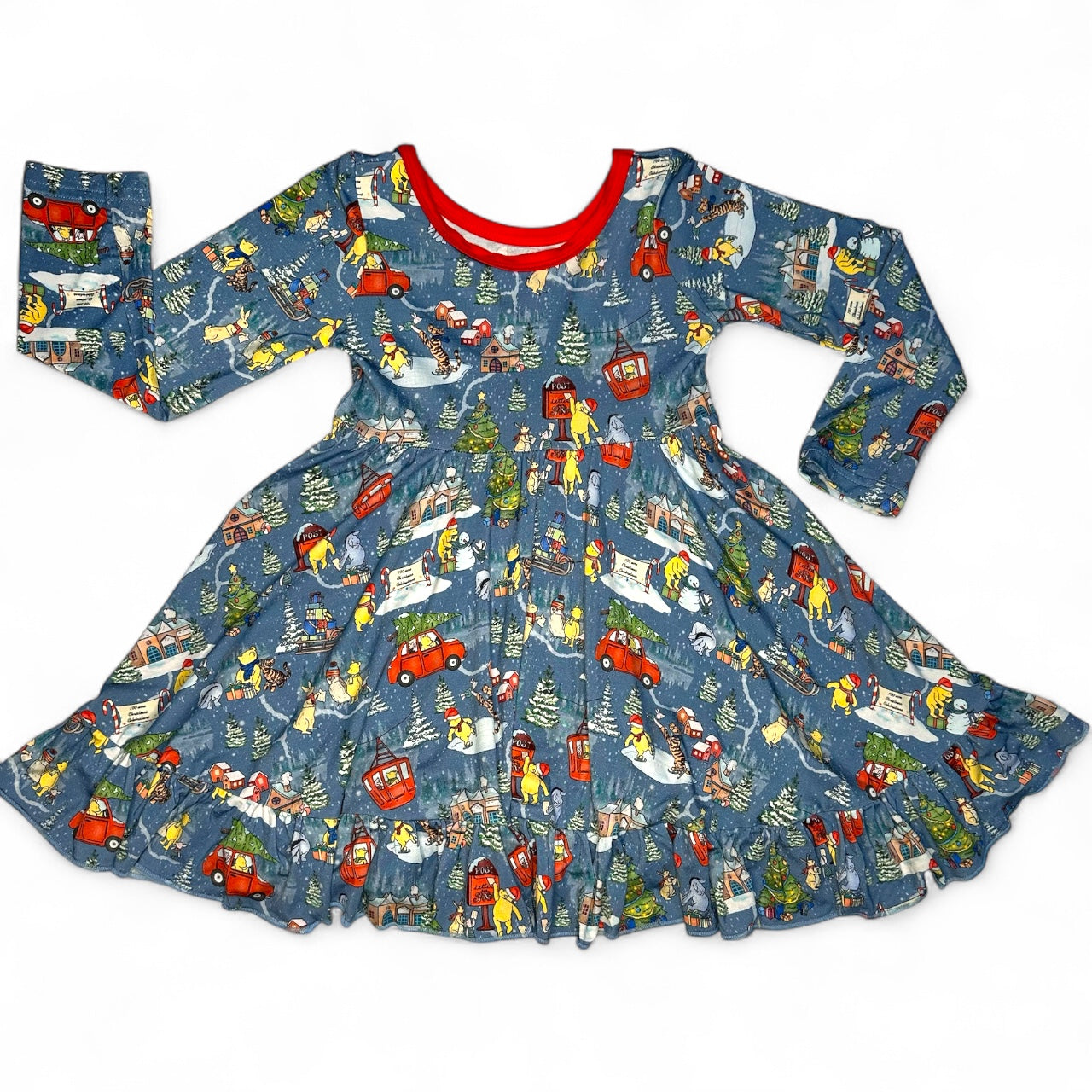 Children's dress with a festive pattern on a white background