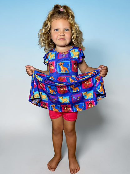 Hakuna Matata Bamboo Peplum Dress and Shorts Set