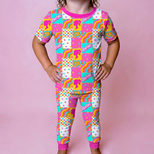 Flower Power Bamboo Short Sleeve and Pants Two Piece Pajama Set (Pre order with expected arrival end of Sept.)