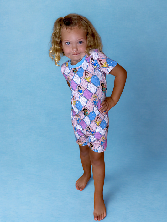Diamond Princess Bamboo Two Piece Short Sleeve and Short Set