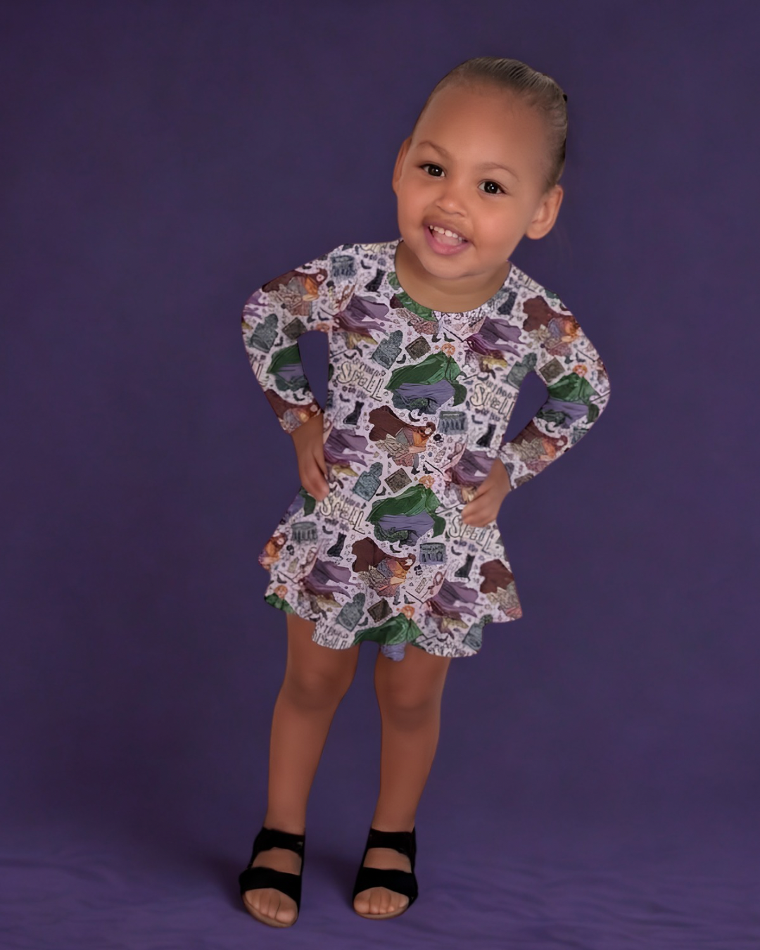 I Put A Spell On You Bamboo Twirl Dress with snaps (Pre Order with expected arrival end of August)