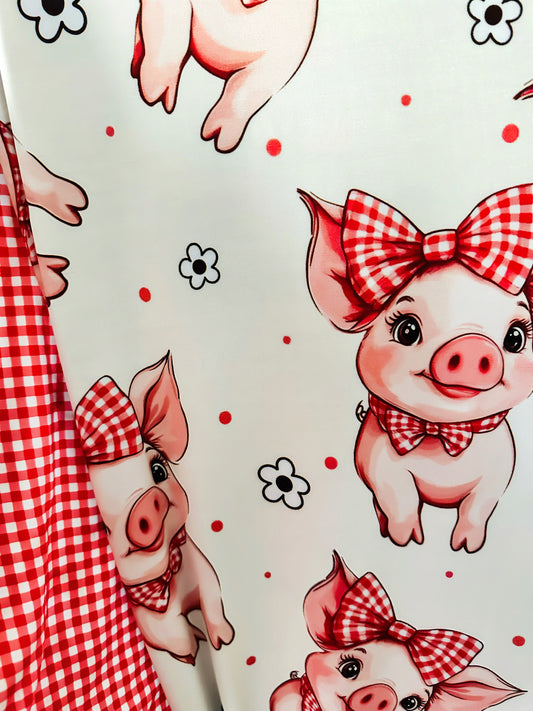 Plaid Pigs Bamboo Blanket