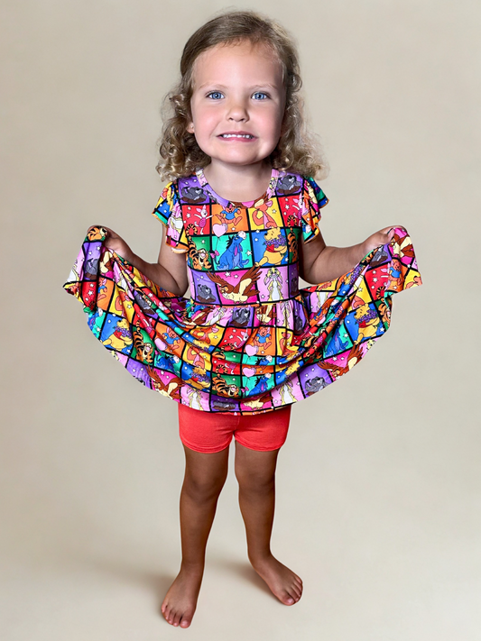 Hundred Acre Mosaic Bamboo Peplum Dress and Shorts Set