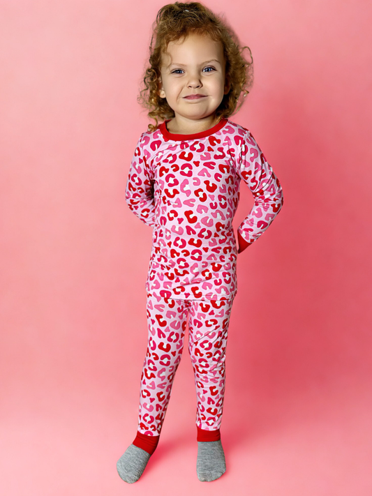 Pretty in Pink Bamboo Two Piece Pajama Set