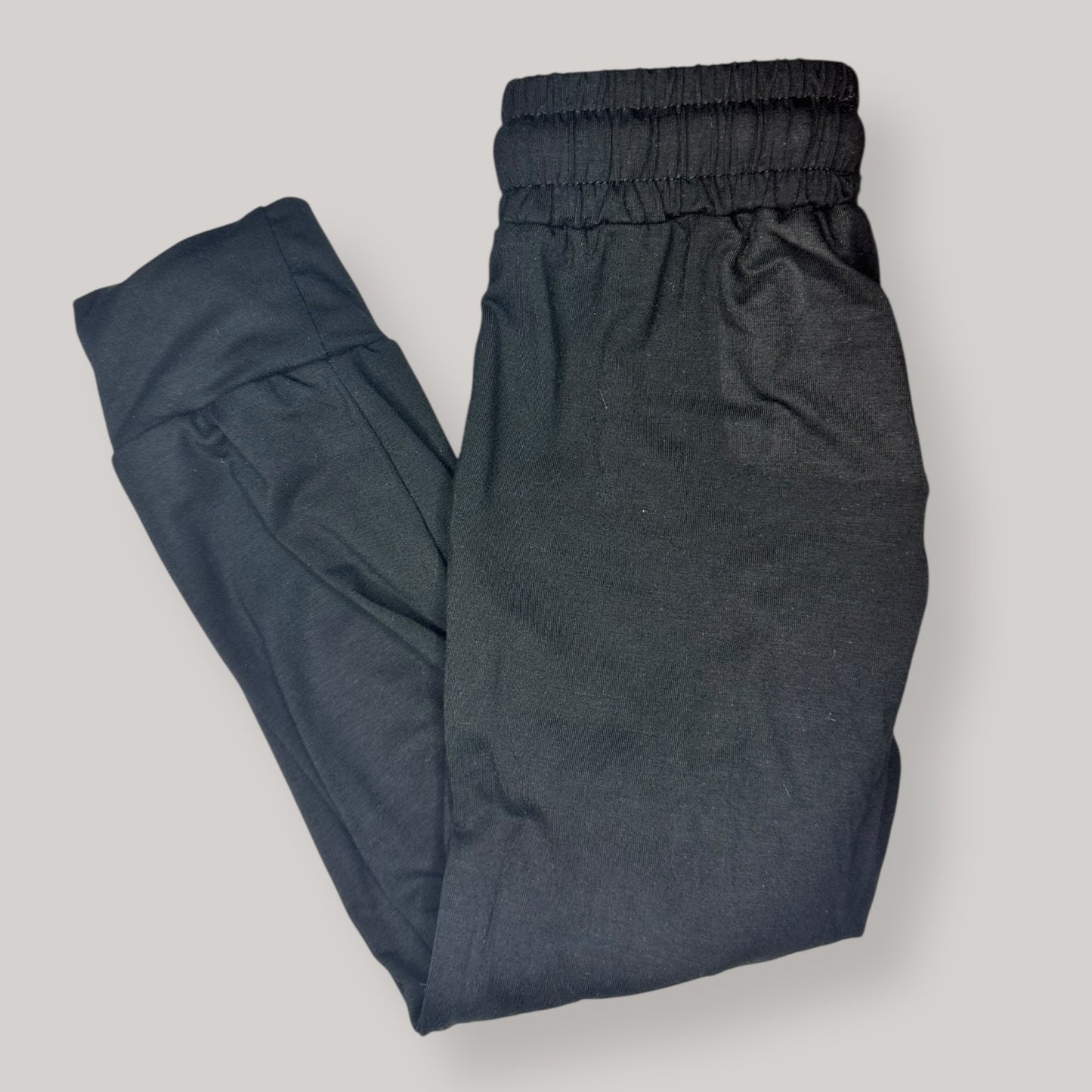 Solid Black Bamboo Joggers