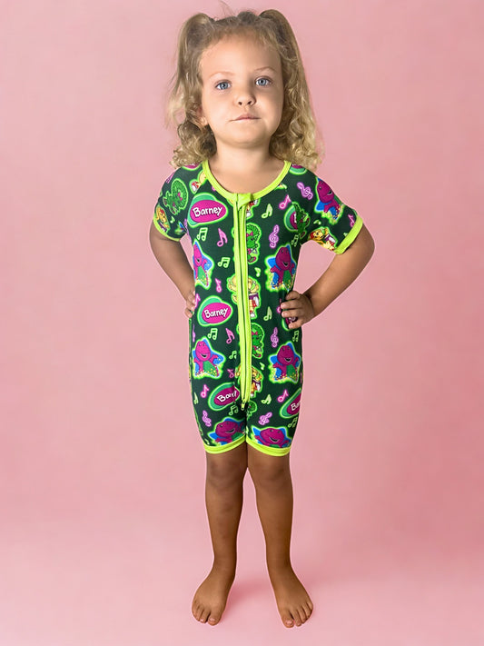 Purple Dinosaur Bamboo Shortie
