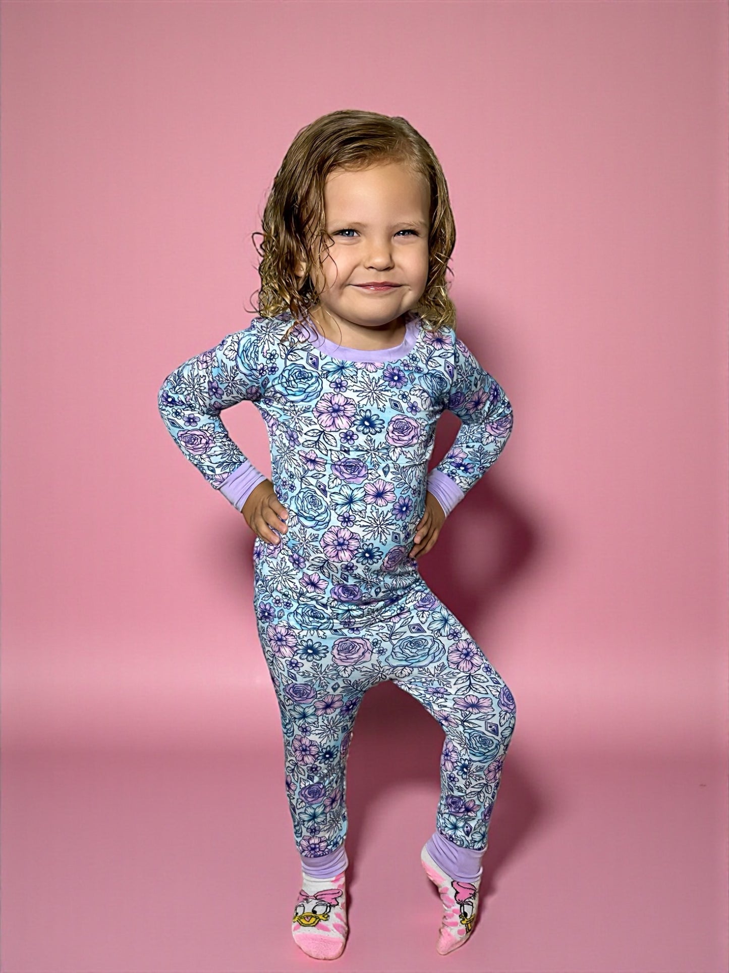 Arctic Bloom Bamboo Two Piece Pajama Set