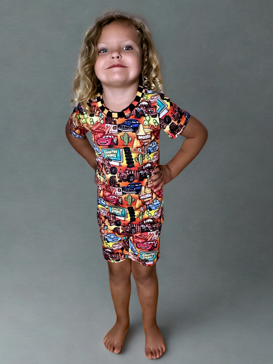 Rally Racers Bamboo Two Piece Short Sleeve and Short Set