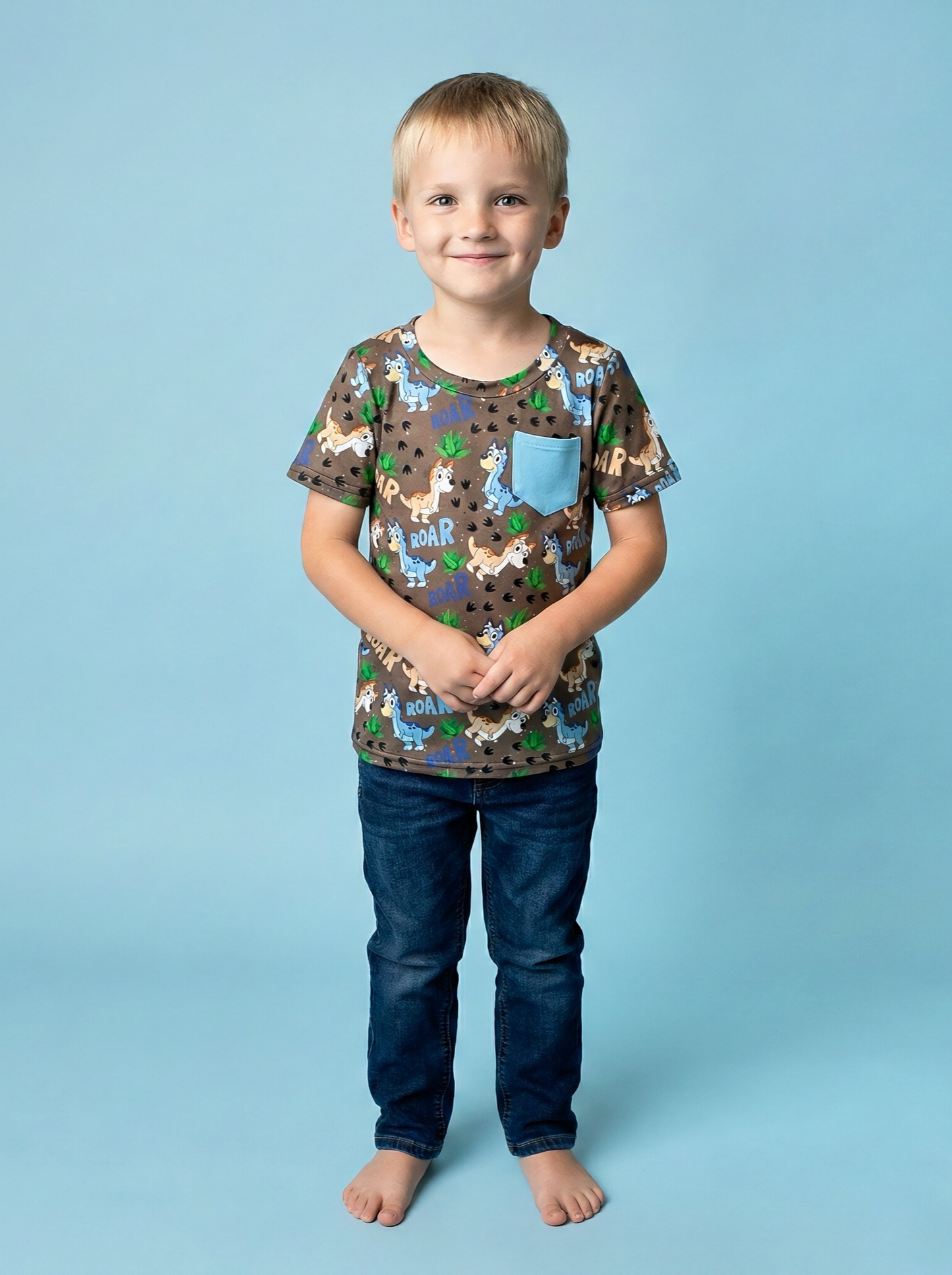 Dino Dog Bamboo Pocket Tee