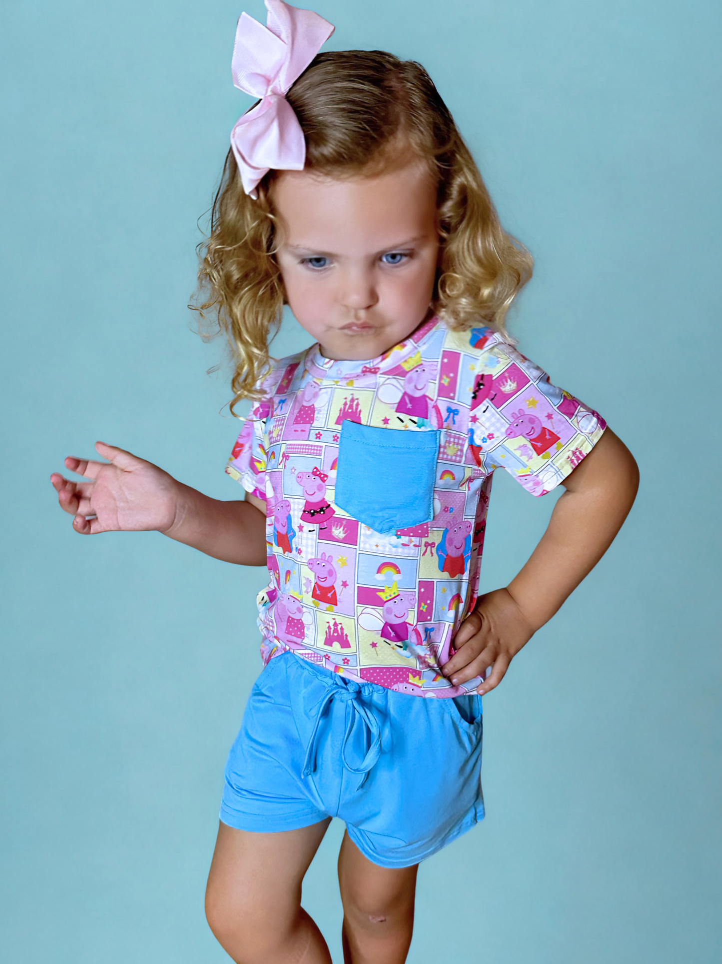 Muddy Puddles Bamboo Pocket Tee and Shorts Set