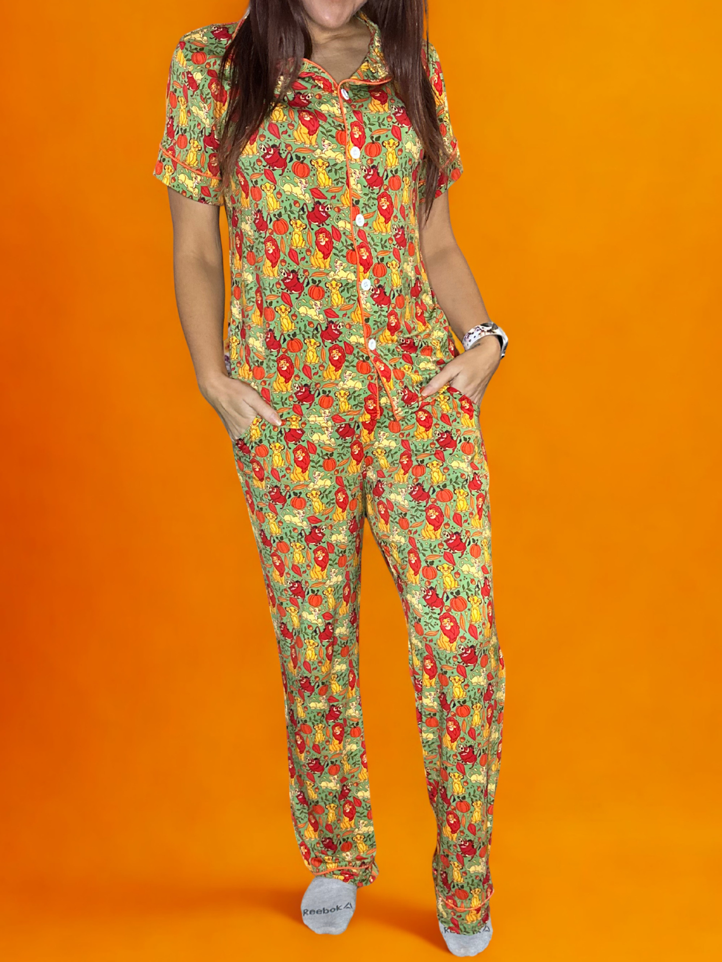 Colors of Courage Adult Bamboo Button Up Top and Pants Pajamas Set