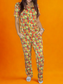 Colors of Courage Adult Bamboo Button Up Top and Pants Pajamas Set