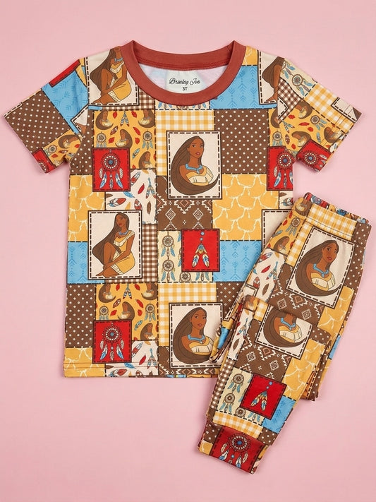 Woodland Warrior Bamboo Short Sleeve and Pants Two Piece Pajama Set (Pre order with expected arrival end of Sept.)
