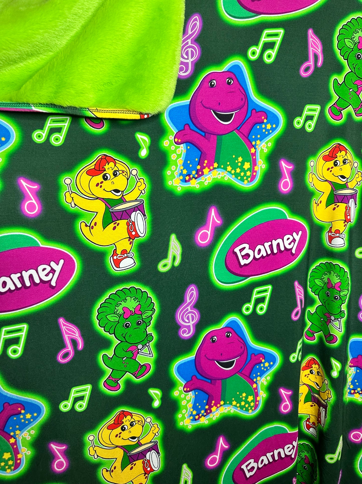 Purple Dinosaur Plush Bamboo Blanket
