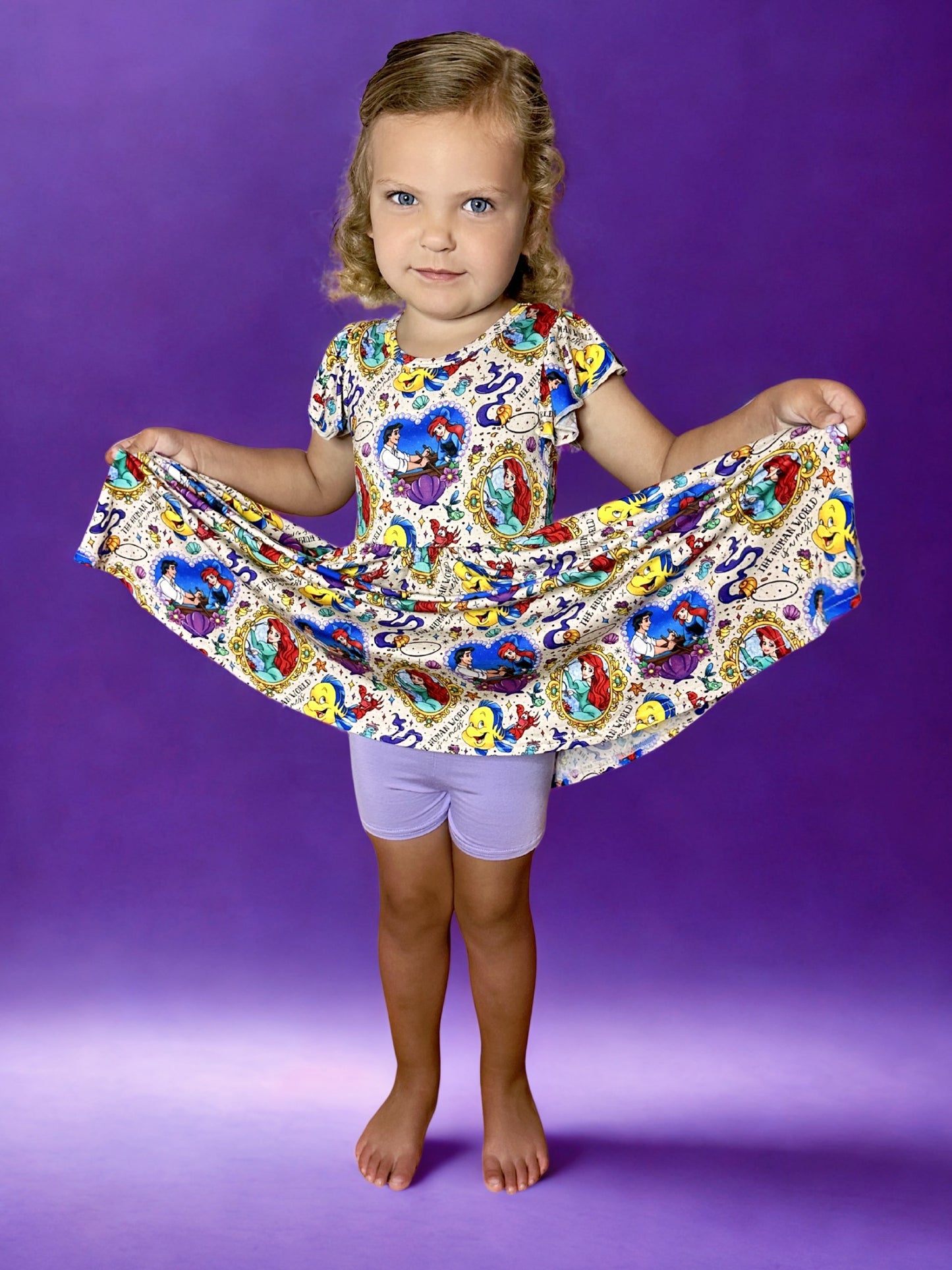 Waves of Wonder Bamboo Peplum Dress and Shorts Set