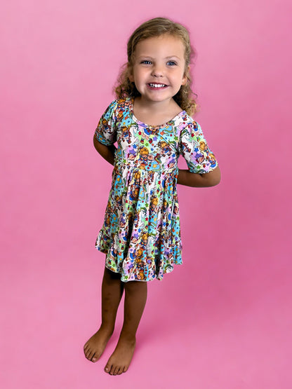 Rainbow Riders Bamboo Twirl Dress