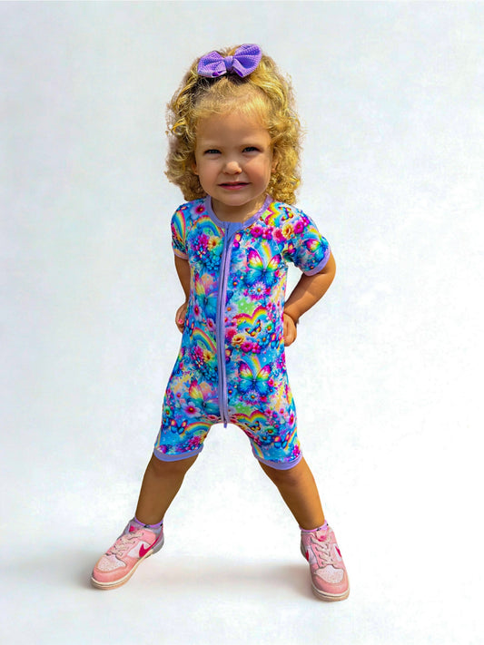 Rainbow Flutters Bamboo Shortie