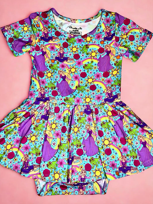 Besties in Bloom Bamboo Twirl Dress with snaps